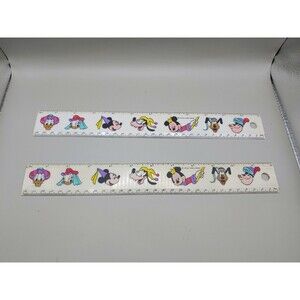 VTG Disney 12 in Empire Paper Corp Mickey Mouse Minnie Goofy School Ruler qty. 2